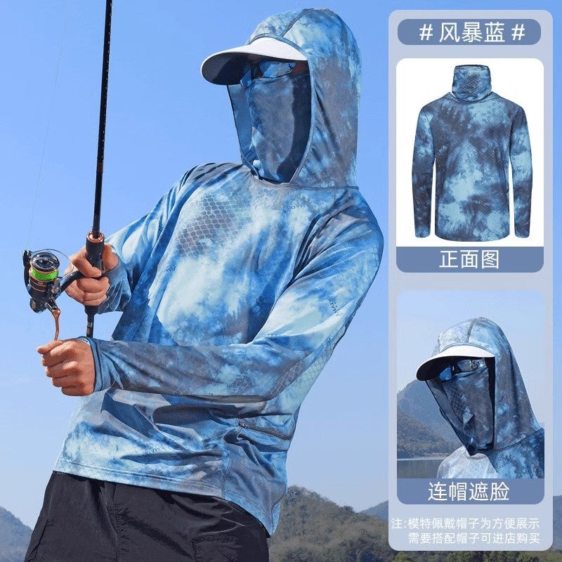 Outdoor Men'S And Women'S Mesh Ice Silk Fishing Clothing Sunscreen Clothing Summer Breathable Fishing Sunscreen Clothing Sea Fishing Clothing Luya Plus Size - Image 3